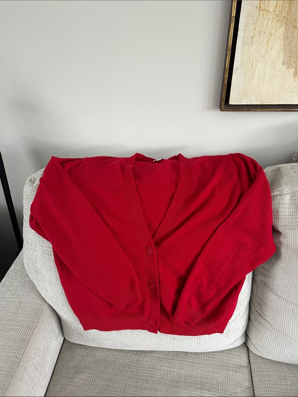 a new day Bright Red V-Neck Button Cardigan